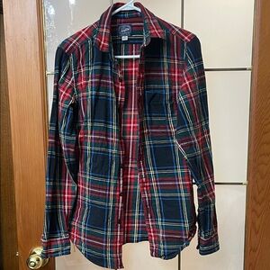 J. Crew Red and Green Plaid Button-Up Shirt